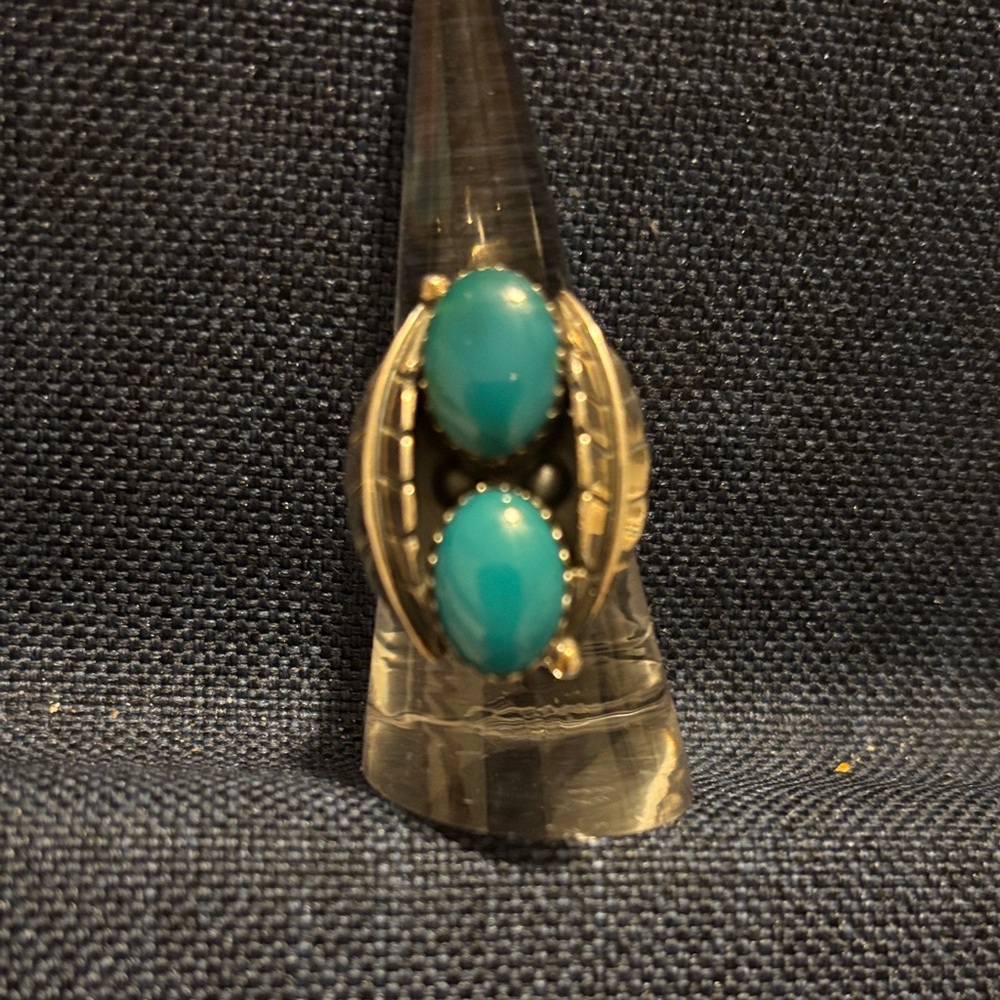 Turquoise sterling silver ring size 8